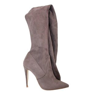 Smokey grey high knee boots